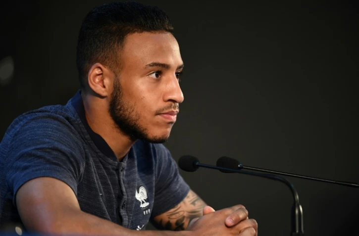 Le milieu des Bleus Corentin Tolisso en conférence de presse, le 24 juin 2018 à Istral