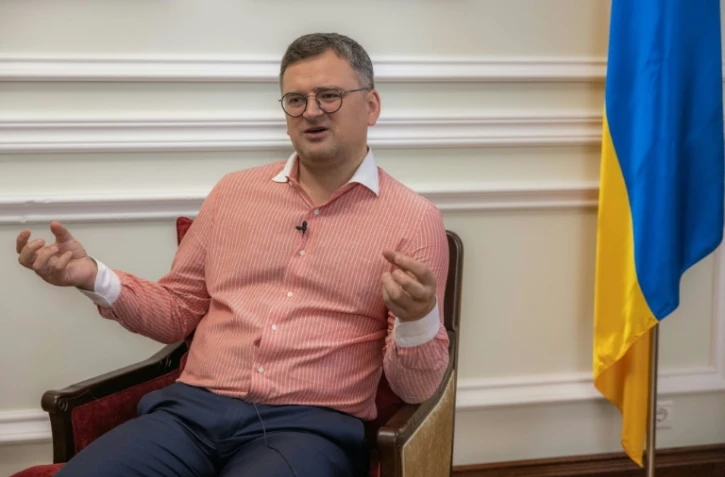 Le ministre ukrainien des Affaires étrangères Dmytro Kouleba lors d'une interview avec l'AFP, le 16 août 2023 à Kiev