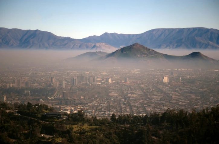 La pollution au-dessus de Santiago, au Chili, le 9 juillet 2018