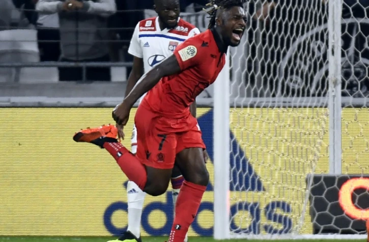 Le milieu de terrain de Nice Allan Saint-Maximin buteur lors de la victoire 1-0 à Lyon en 4e journée de L1 le 31 août 2018