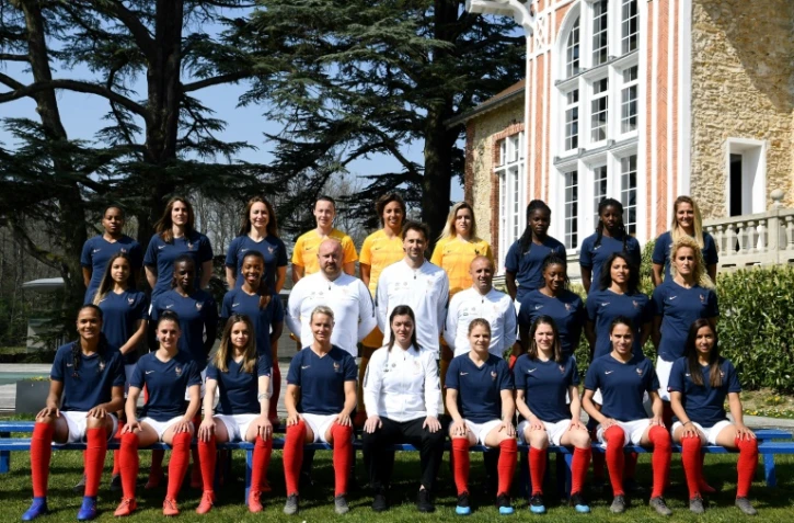 L'équipe de France féminine, le 2 avril 2019 à Clairefontaine