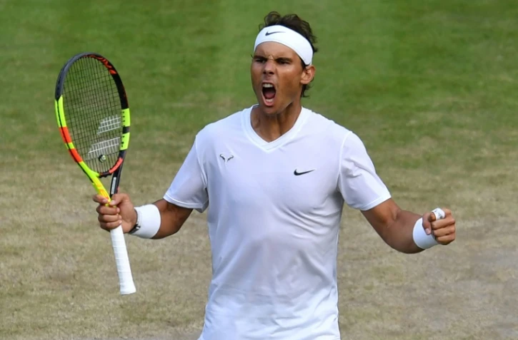 L'Espagnol Rafael Nadal vainqueur de l'Américain Sam Querrey en quarts de finale à Wimbledon, le 10 juillet 2019