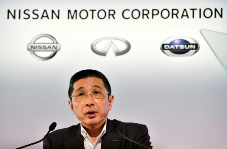 Hiroto Saikawa, patron constructeur d'automobiles japonais Nissan, présente à la presse ses résultats financiers au siège du groupe, à Yokohama, en banlieue de Tokyo, le 25 juillet 2019
