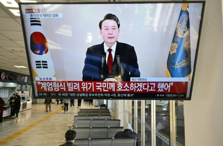 Le président sud-coréen Yoon Suk Yeol adresse un message à la nation, le 12 décembre 2024