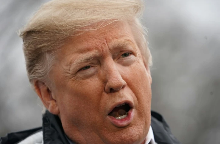 Donald Trump s'exprime depuis les jardins de la Maison Blanche, le 8 mars 2019 