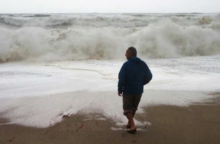 Grosses vagues à Racou, près d'Argeles-sur-Mer, le 21 janvier 2020