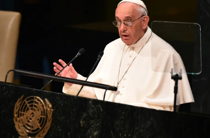 Le pape François s'exprime durant la 70e Assemblée générale des Nations Unies, le 25 septembre 2015 à New York