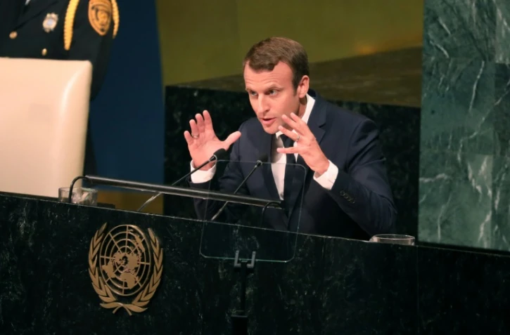 Le président français Emmanuel Macron à l'ONU à NEw York, le 19 septembre 2017