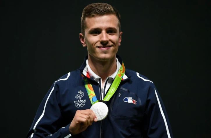 Le Français Jean Quiquampoix, médaillé d'argent en pistolet vitesse 25 m, aux JO de Rio, le 13 août 2016