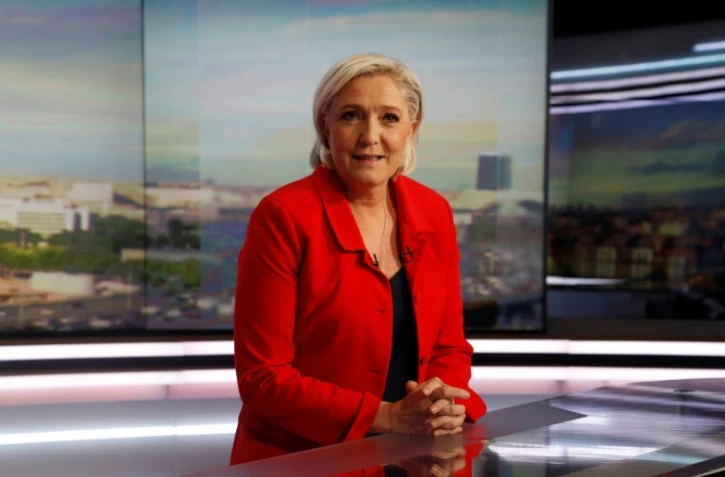 Marine Le pen sur TF1, le 18 mai Ă Boulogne-Billancourt