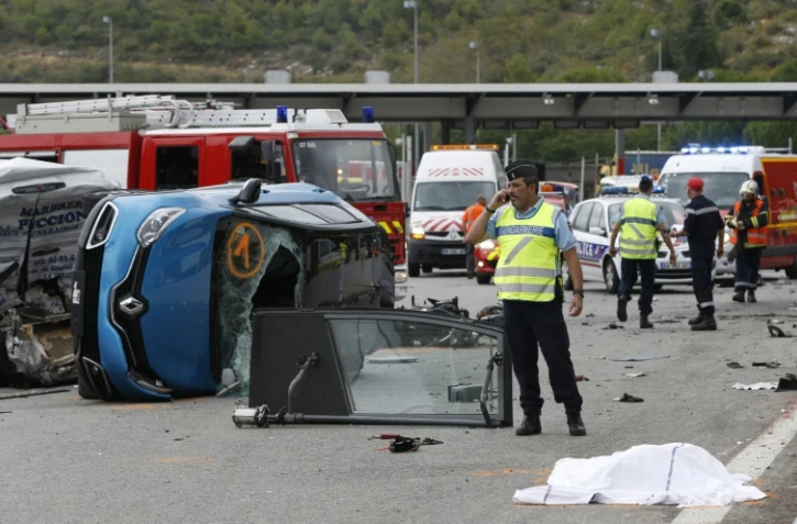 Accident de la circulation le 11 septembre 2015 à La Turbie dans le sud de la France