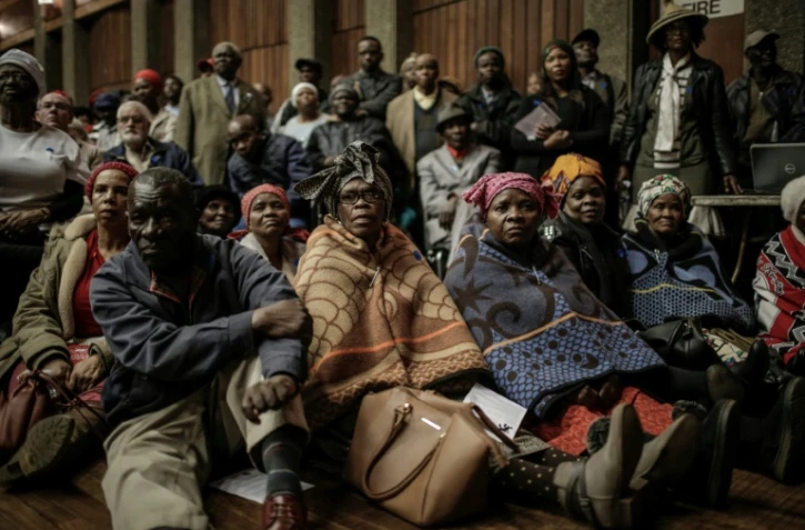 Des participants à un débat sur la réforme agraire, le 27 juillet 2018 à Vereeniging, en Afrique du Sud
