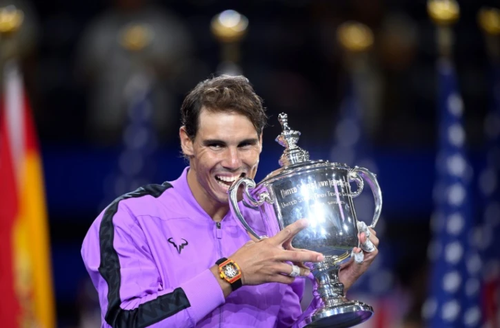 Rafael Nadal après sa victoire contre Daniil Medvedev en finale de l'US Open, le 8 septembre 2019 à New York
