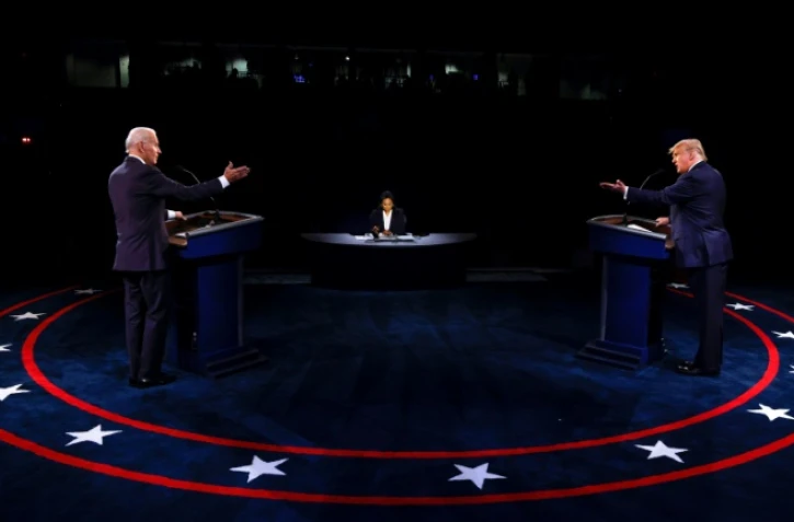 Donald Trump et Joe Biden lors de leur ultime débat à Nashville le 22 octobre 2020