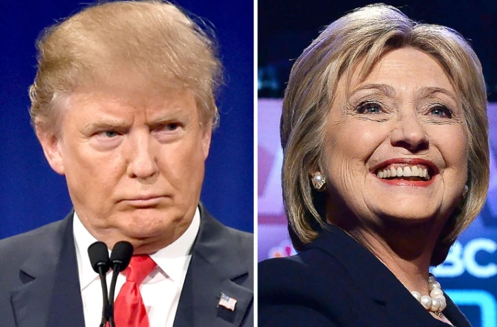 Le candidat à l'investiture républicaine Donald Trump, le 14 janvier 2016, et la candidate à l'investure démocrate Hillary Clinton, le 4 février 2016