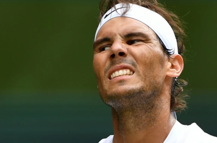 L'Espagnol Rafael Nadal élimine le Français Jo-Wilfried Tsonga en 8e de finale de Wimbledon le 6 juillet 2019