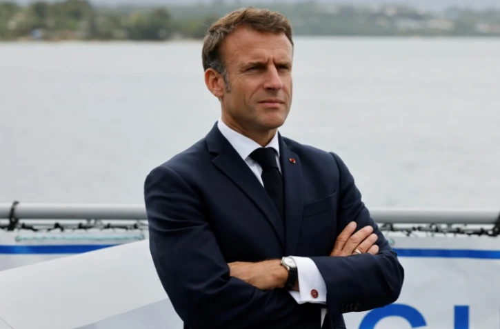 le président Emmanuel Macron à Port Vila (Vanuatu) le 27 juillet 2023 