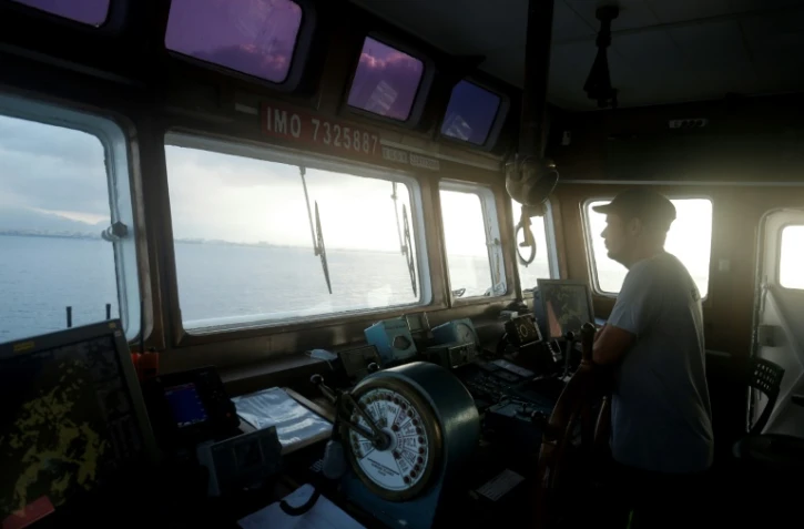 L'Espagnole Marc Reig, capitaine du navire de l'ONG Proactiva Open Arms à l'approche du port de Palma de Majorque le 21 juillet 2018.