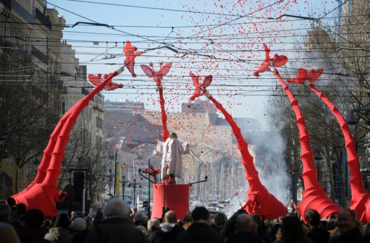 Un défilé sur l'avenue Canebière à Marseille, le 29 janvier 2017
