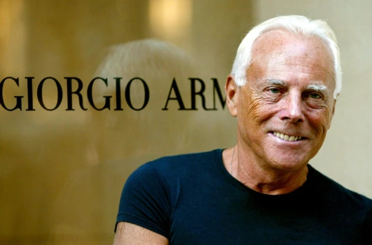 Giorgio Armani lors de l'inauguration d'une boutique à Barcelone le 16 septembre 2003