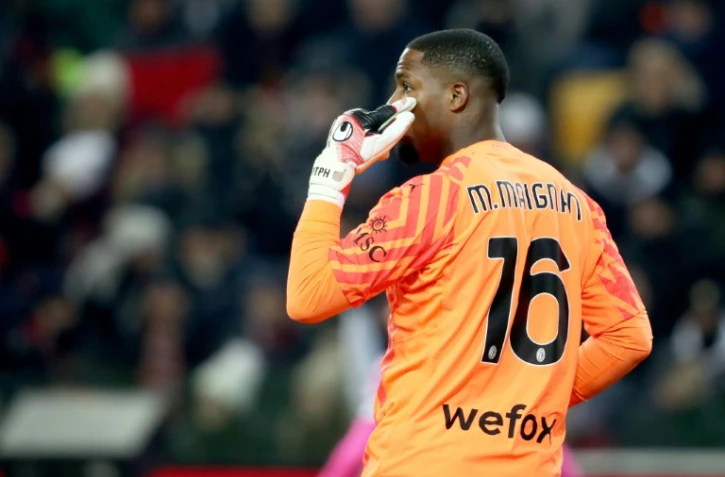 Le gardien de l'AC Milan Mike Maignan, cible d'injures racistes, lors du match entre l'Udinese et son club, comptant pour la 21e journée du Championnat d'Italie, le 20 janvier 2024