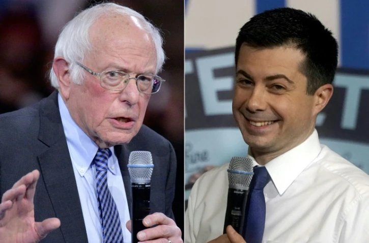 Les candidats aux primaires démocrates Bernie Sanders (à gauche) et Pete Buttigieg, grands rivaux dans le New Hampshire qui votera le 11 février