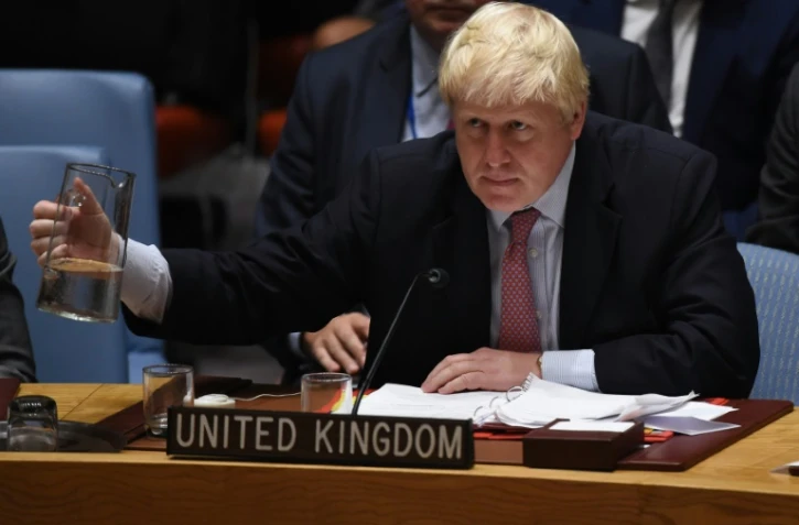 Le ministre britannique des Affaires étrangères Boris Johnson au siège de l'ONU à New York, le 21 septembre 2016