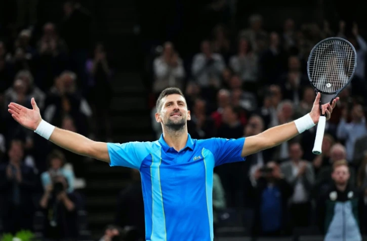 Novak Djokovic après son succès contre Holger Rune au Masters 1000 de Paris, le 3 novembre 2023