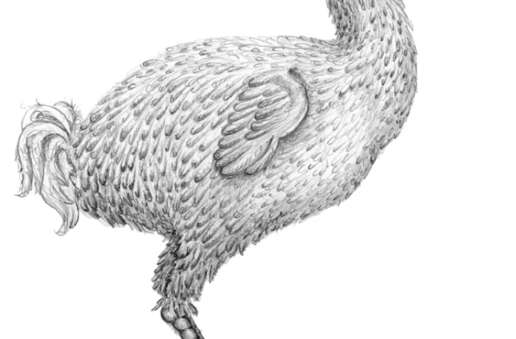 Portrait d'un dodo, oiseau ventru au bec de pélican disparu de l'île Maurice depuis le 17e siècle, diffusé par Nature le 24 août 2017