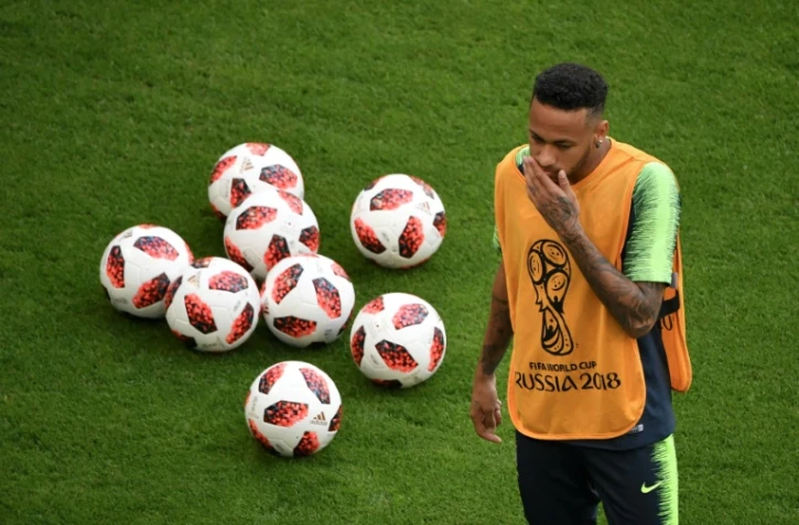 L'attaquant brésilien Neymar, à l'entraînement, au stade Samara Arena, à Samara, le 1er juillet 2018