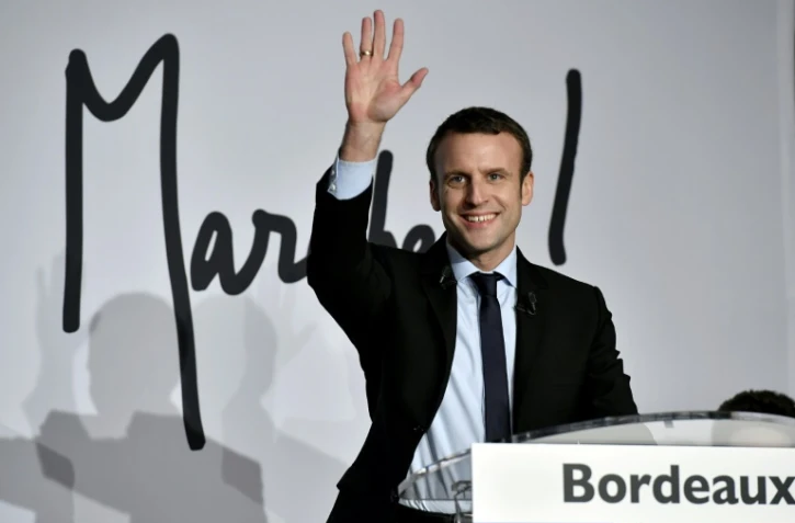 Emmanuel Macron ,lors d'un meeting à Talence, près de Bordeaux, le 13 décembre 2016