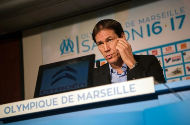 Le nouvel entraîneur de l'OM Rudi Garcia en conférence de presse au centre d'entraînement du club, le 21 octobre 2016 
