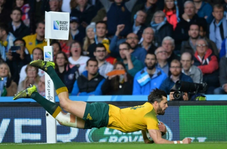 L'ailier australien Adam Ashley-Cooper inscrit un essai en demi-finale du Mondial face à l'Argentine, le 25 octobre 2015 à Twickenham