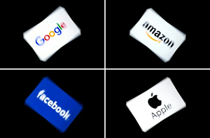 Logos des principaux Gafa, photo prise à Paris, le 18 février 2019