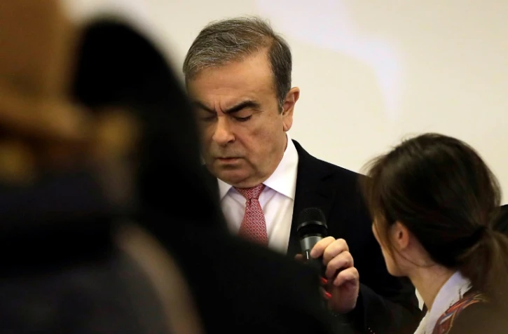 Carlos Ghosn, ancien PDG de Renault-Nissan, lors d'une conférence de presse à Beyrouth, le 8 janvier 2020