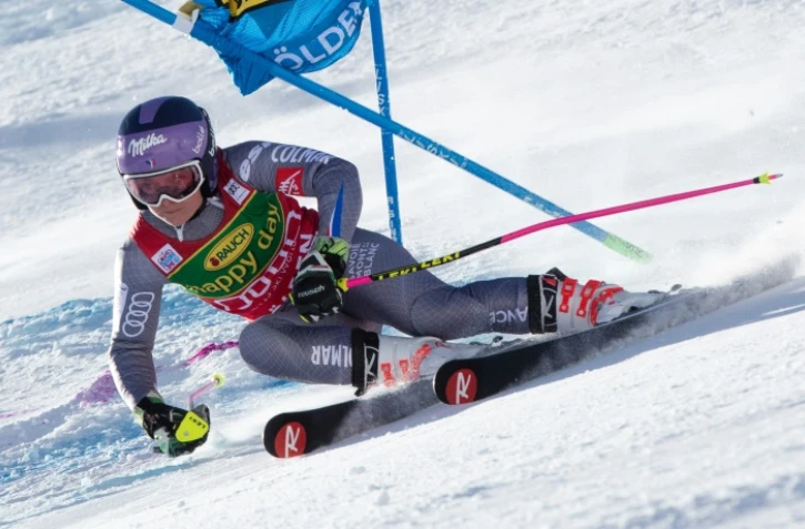 La Française Tessa Worley, 2e du slalom géant de Sölden, épreuve d'ouverture de la Coupe du monde le 28 octobre 2017 