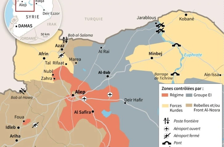 Le nord de la Syrie morcelé