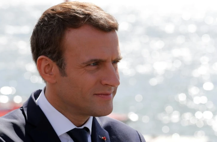 Le président français Emmanuel Macron, le 3 août 2017 à Moisson, dans les Yvelines