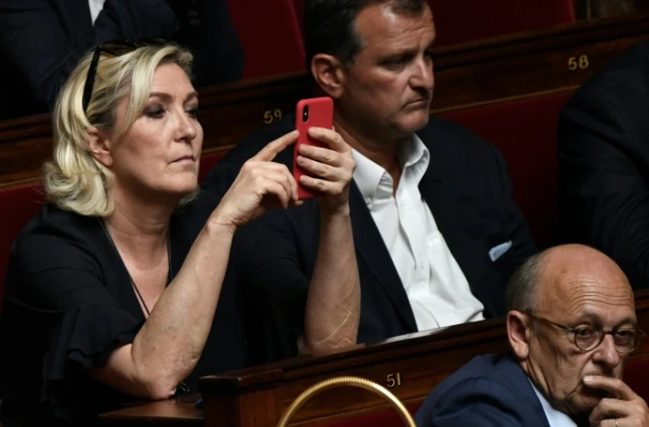 La députée et présidente du Rassemblement national Marine Le Pen à l'Assemblée nationale en juillet 2019