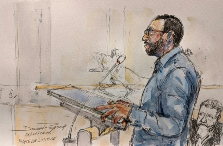 Un CRS au palais de Justice de Paris le 21 novembre 2019, jugé pour avoir lancé un pavé en direction de "gilets jaunes" le 1er mai