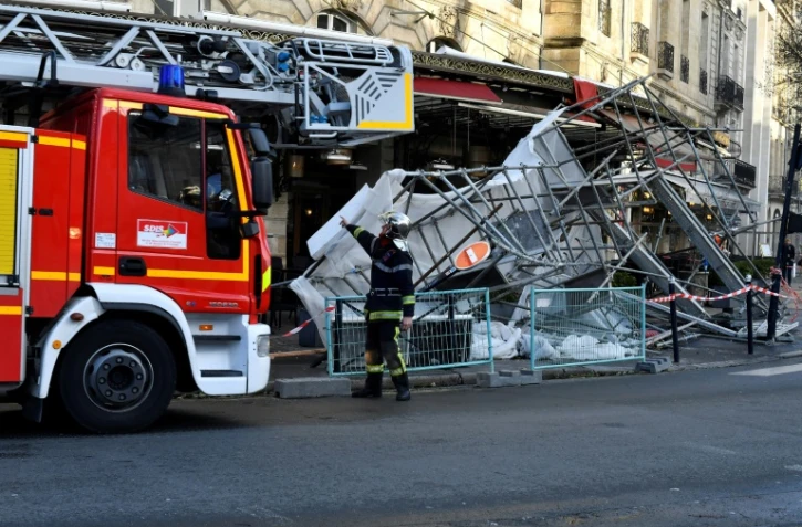Un échaffaudage s'est effondré sous l'effet des vents violents à Bordeaux le 4 février 2017