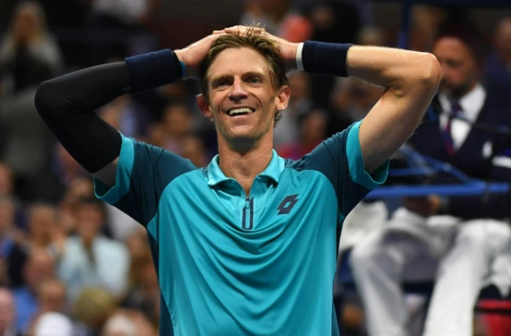 Le Sud-Africain Kevin Anderson après sa victoire en demi-finale de l'US Open, vendredi 8 septembre 2017 à New York