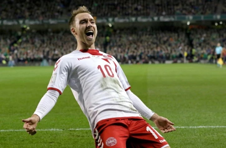 Christian Eriksen, auteur d'un triplé pour le Danemark face à l'Irlande en barrage retour pour le Mondial-2018, le 14 novembre 2017 à Dublin