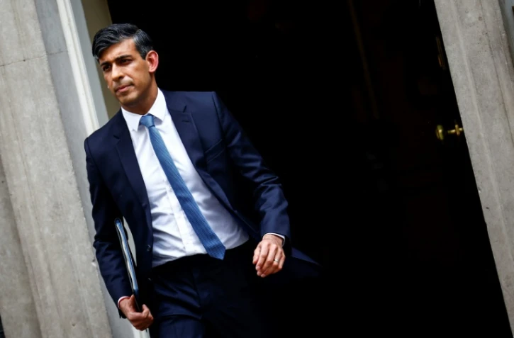 Le Premier ministre britannique Rishi Sunak avant l'annonce de la convocation des élections législatives, à Londres, le 22 mai 2024