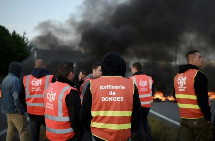 Blocage du site de la raffinerie Total le 17 mai 2016 Ă Donges