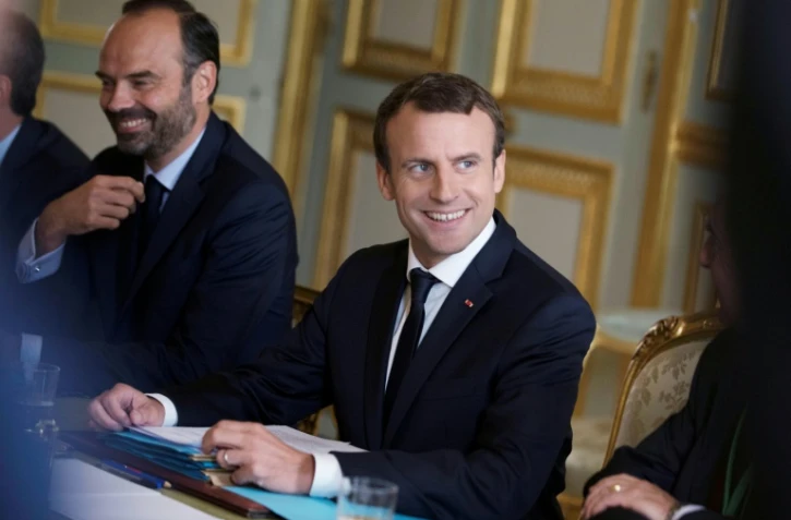 Le président Emmanuel Macron et le Premier ministre Edouard Philippe au Palais de l'Elysée, le 13 juillet 2017