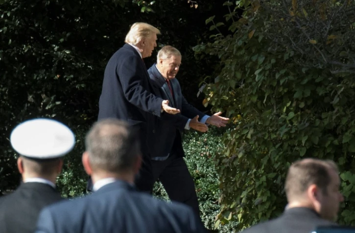 Le président américain Donald Trump avec le sénateur républicain Lindsey Graham en novembre 2018 à la Maison Blanche