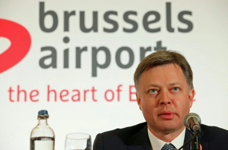 Le PDG de l'aéroport de Bruxelles, Arnaud Feist, lors d'une conférence de presse à Zaventem en Belgique, le 2 avril 2016
