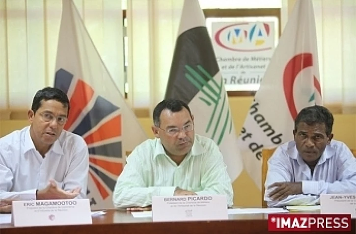 Les trois présidents des chambres consulaires de La Réunion