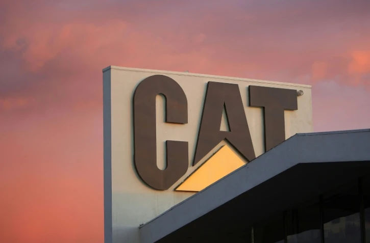 Panneau avec le logo du groupe Caterpillar, dans la ville d'Industry, en Californie, le 26 janvier 2009